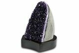 Deep Purple Amethyst Geode With Wood Base - Uruguay #368330-2